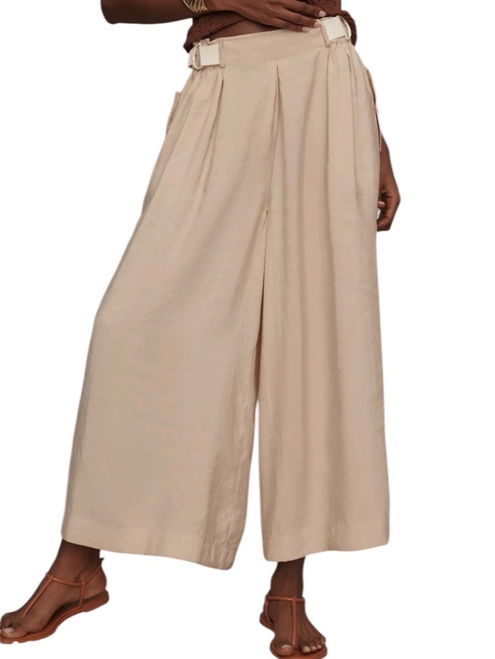 Anthropologie Safari Pants wide leg lightweight cropped Sz S like new condition